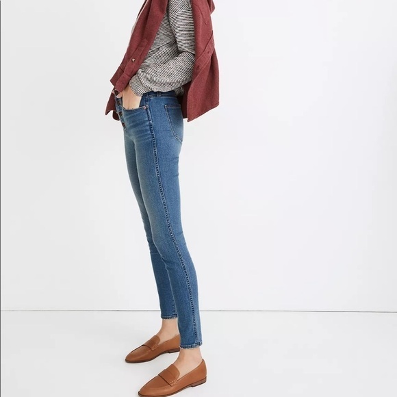 NWT Madewell 10” High Rise Skinny Jeans Button Front Tencel Denim MA981 - Picture 2 of 4